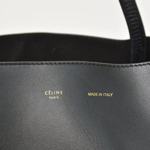 CELINE セリーヌ カバファントム レザートートバッグ フィービー期 レザー ブラック ハンドバッグ S-GM-1102H ゴールド金具 美品 中古 4a003683