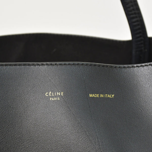 CELINE セリーヌ カバファントム レザートートバッグ フィービー期 レザー ブラック ハンドバッグ S-GM-1102H ゴールド金具 美品 中古 4a003683