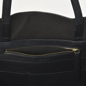 CELINE セリーヌ カバファントム レザートートバッグ フィービー期 レザー ブラック ハンドバッグ S-GM-1102H ゴールド金具 美品 中古 4a003683