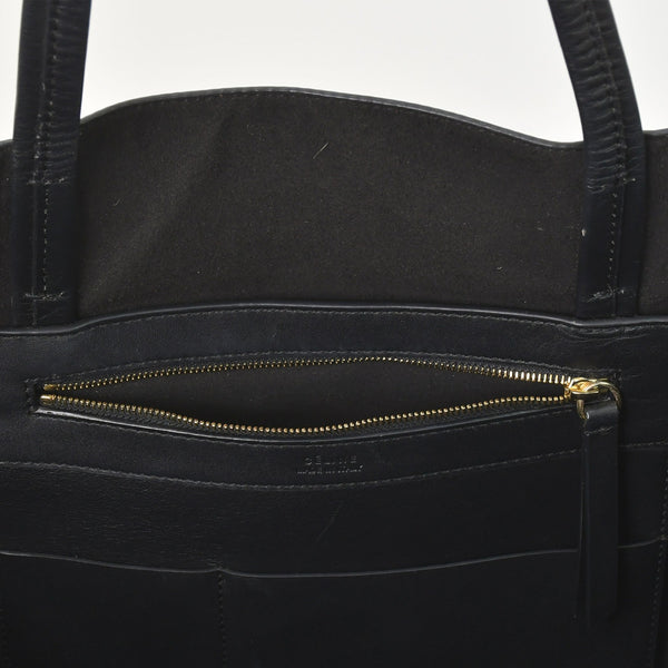 CELINE セリーヌ カバファントム レザートートバッグ フィービー期 レザー ブラック ハンドバッグ S-GM-1102H ゴールド金具 美品 中古 4a003683