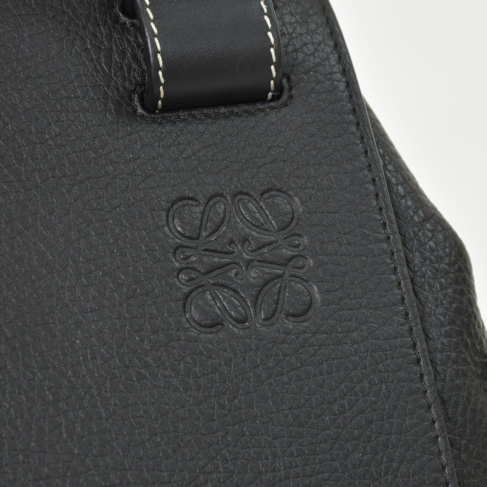Very good condition LOEWE hammock bag large handbag shoulder bag leather black silver hardware 261705 used 4a003694