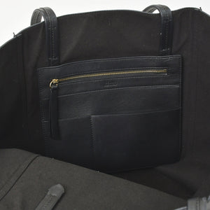 CELINE セリーヌ カバファントム レザートートバッグ フィービー期 レザー ブラック ハンドバッグ S-GM-1102H ゴールド金具 美品 中古 4a003683