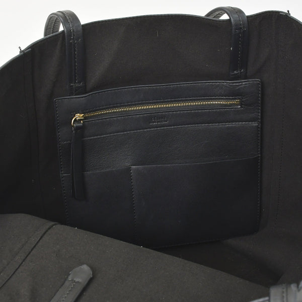 CELINE セリーヌ カバファントム レザートートバッグ フィービー期 レザー ブラック ハンドバッグ S-GM-1102H ゴールド金具 美品 中古 4a003683