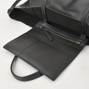 CELINE セリーヌ カバファントム レザートートバッグ フィービー期 レザー ブラック ハンドバッグ S-GM-1102H ゴールド金具 美品 中古 4a003683