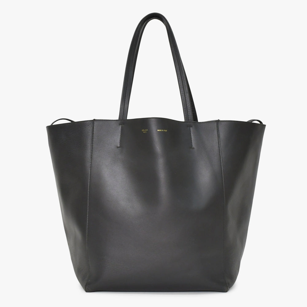 CELINE セリーヌ カバファントム レザートートバッグ フィービー期 レザー ブラック ハンドバッグ S-GM-1102H ゴールド金具 美品 中古 4a003683