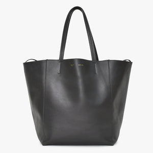 CELINE セリーヌ カバファントム レザートートバッグ フィービー期 レザー ブラック ハンドバッグ S-GM-1102H ゴールド金具 美品 中古 4a003683