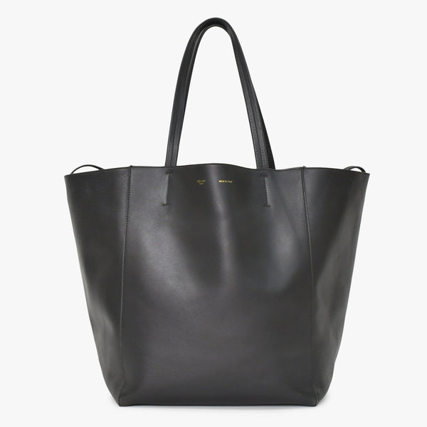 CELINE セリーヌ カバファントム レザートートバッグ フィービー期 レザー ブラック ハンドバッグ S-GM-1102H ゴールド金具 美品 中古 4a003683