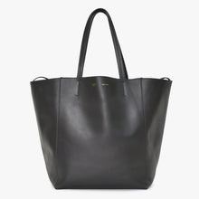 画像をギャラリービューアに読み込む, CELINE セリーヌ ホリゾンタルカバ レザートートバッグ フィービー期 レザー ブラック ハンドバッグ S-GM-1102H ゴールド金具 美品 中古 4a003683