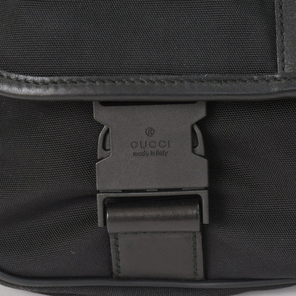 GUUCI Shoulder Bag Sherry Line 181066 Black GG Logo Black Metal Fittings Good Condition Used 4a003525