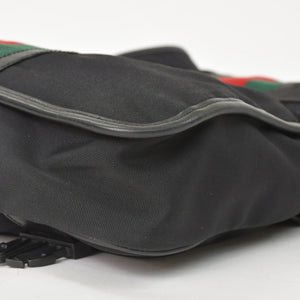 GUUCI Shoulder Bag Sherry Line 181066 Black GG Logo Black Metal Fittings Good Condition Used 4a003525