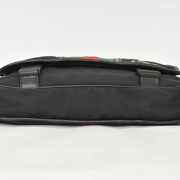 GUUCI Shoulder Bag Sherry Line 181066 Black GG Logo Black Metal Fittings Good Condition Used 4a003525