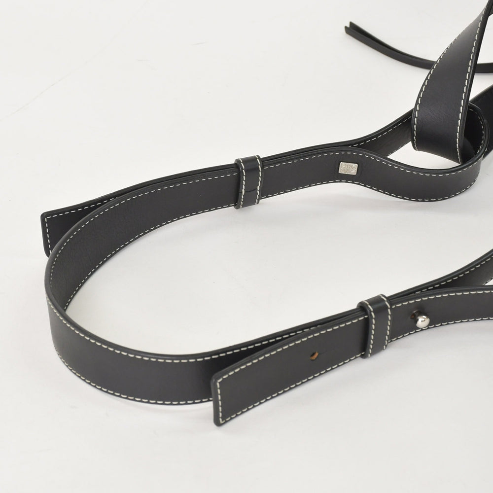 極美品 LOEWE ロエベ ハンモックバッグ ラージ ハンドバッグ ショルダーバッグ レザー ブラック シルバー金具 261705 中古 4a003694