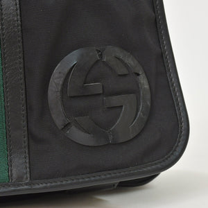 GUUCI Shoulder Bag Sherry Line 181066 Black GG Logo Black Metal Fittings Good Condition Used 4a003525