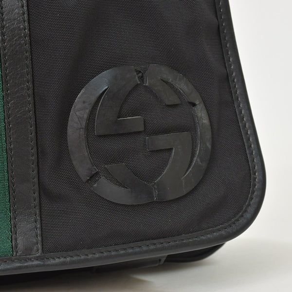 GUUCI Shoulder Bag Sherry Line 181066 Black GG Logo Black Metal Fittings Good Condition Used 4a003525