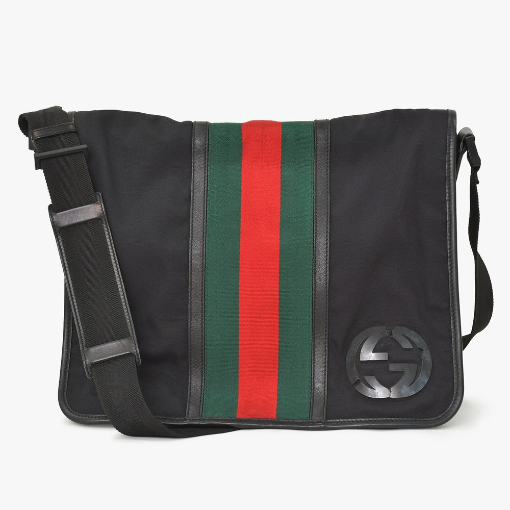 GUUCI グッチ Shoulder Bag ショルダーバッグ シェリーライン 181066 ブラック ggロゴ ブラック金具 美品 中古 4a003525