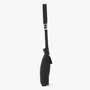 極美品 PRADA プラダ ショルダーバッグ トライアングルロゴ 19ss ブラック シルバー金具 ナイロン レザー 中古 4a003696