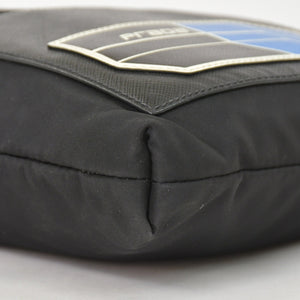 極美品 PRADA プラダ ショルダーバッグ トライアングルロゴ 19ss ブラック シルバー金具 ナイロン レザー 中古 4a003696