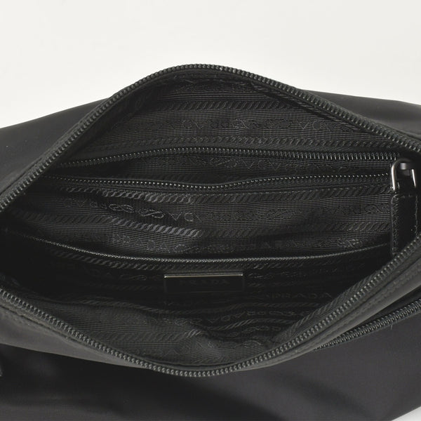 Very Good Condition PRADA Nylon Shoulder Bag Nylon Shoulder Bag RE-NYLON Black Pouch Used 4a003505