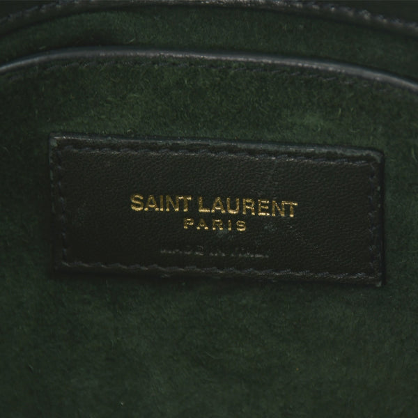 極美品 SAINT LAURENT サンローラン ショルダーバッグ MAL440906 カーキ カーフスキン ゴールド金具 中古 4a003482