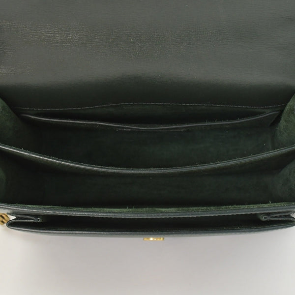 極美品 SAINT LAURENT サンローラン ショルダーバッグ MAL440906 カーキ カーフスキン ゴールド金具 中古 4a003482