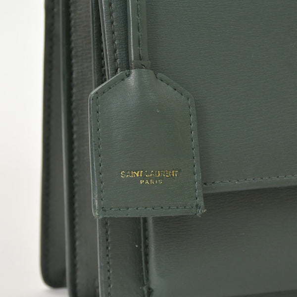 極美品 SAINT LAURENT サンローラン ショルダーバッグ MAL440906 カーキ カーフスキン ゴールド金具 中古 4a003482