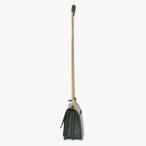 極美品 SAINT LAURENT サンローラン ショルダーバッグ MAL440906 カーキ カーフスキン ゴールド金具 中古 4a003482