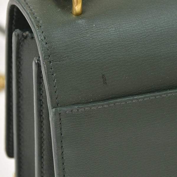 極美品 SAINT LAURENT サンローラン ショルダーバッグ MAL440906 カーキ カーフスキン ゴールド金具 中古 4a003482
