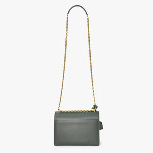 極美品 SAINT LAURENT サンローラン ショルダーバッグ MAL440906 カーキ カーフスキン ゴールド金具 中古 4a003482