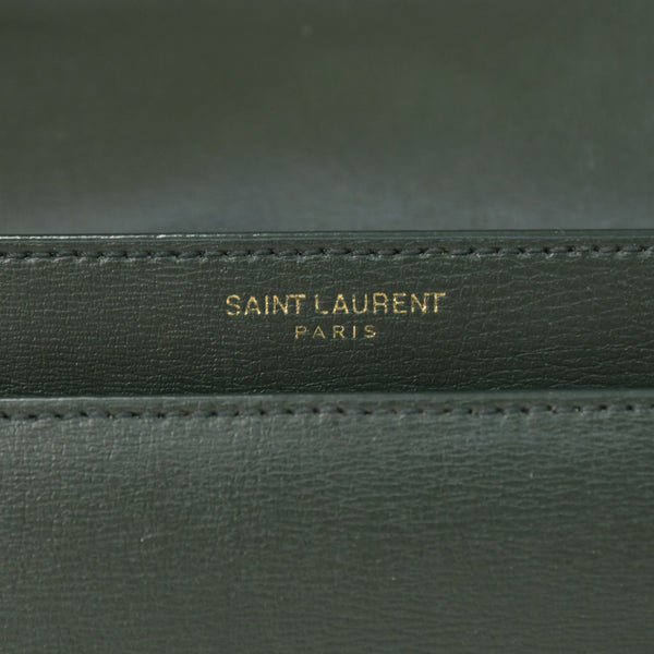 極美品 SAINT LAURENT サンローラン ショルダーバッグ MAL440906 カーキ カーフスキン ゴールド金具 中古 4a003482