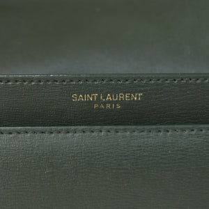 極美品 SAINT LAURENT サンローラン ショルダーバッグ MAL440906 カーキ カーフスキン ゴールド金具 中古 4a003482