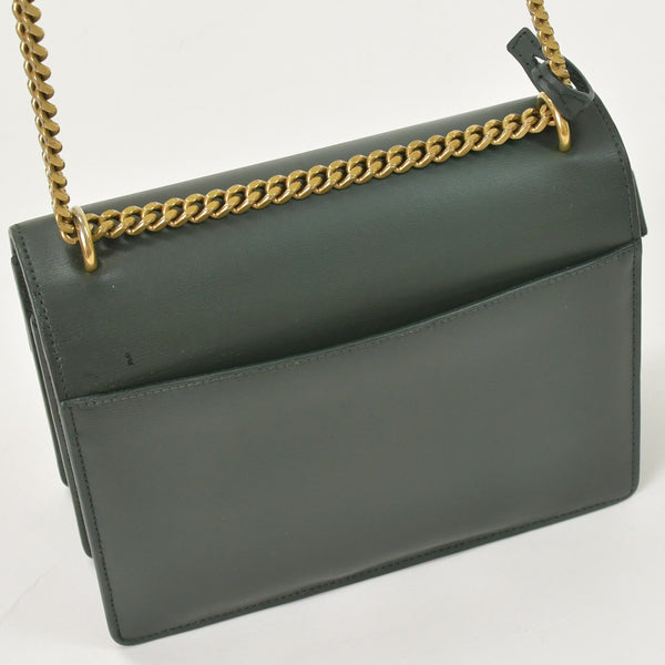 極美品 SAINT LAURENT サンローラン ショルダーバッグ MAL440906 カーキ カーフスキン ゴールド金具 中古 4a003482