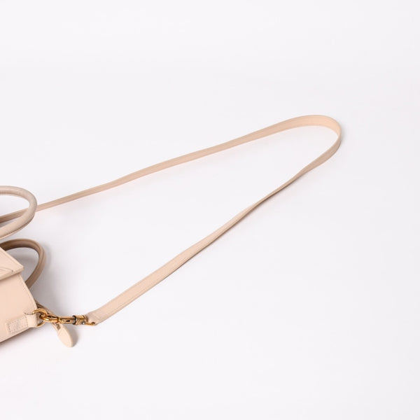 CELINE セリーヌ ハンドバッグ ショルダーバッグ ラゲージ ナノショッパー U-CU-0189 ベージュ ゴールド金具 美品 中古 4a003698