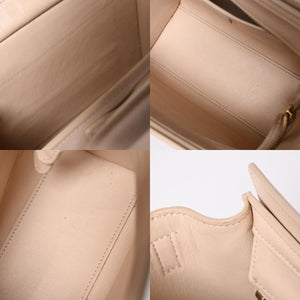 CELINE セリーヌ ハンドバッグ ショルダーバッグ ラゲージ ナノショッパー U-CU-0189 ベージュ ゴールド金具 美品 中古 4a003698