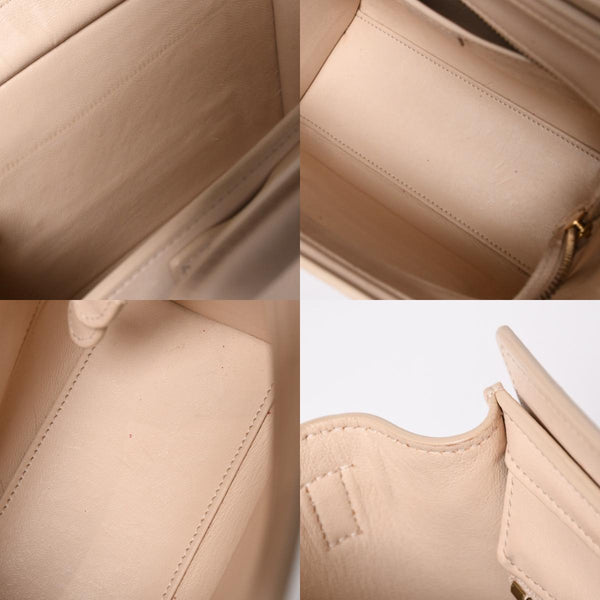 CELINE セリーヌ ハンドバッグ ショルダーバッグ ラゲージ ナノショッパー U-CU-0189 ベージュ ゴールド金具 美品 中古 4a003698