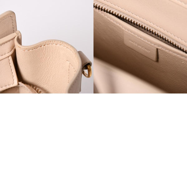 CELINE セリーヌ ハンドバッグ ショルダーバッグ ラゲージ ナノショッパー U-CU-0189 ベージュ ゴールド金具 美品 中古 4a003698