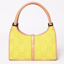 Load image into Gallery viewer, GUCCI グッチ ジャンボGG ジャッキー ホーボーバッグ GGキャンバス ハンドバッグ ライム ベージュ 三日月型 002 1068 美品 中古 4a003448
