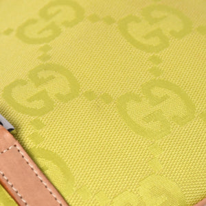 GUCCI グッチ ジャンボGG ジャッキー ホーボーバッグ GGキャンバス ハンドバッグ ライム ベージュ 三日月型 002 1068 美品 中古 4a003448