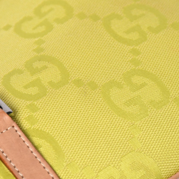 GUCCI グッチ ジャンボGG ジャッキー ホーボーバッグ GGキャンバス ハンドバッグ ライム ベージュ 三日月型 002 1068 美品 中古 4a003448