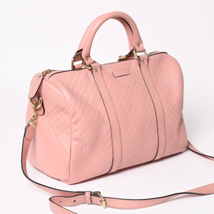 Very Good Condition GUCCI Gucci Shoulder Bag Mini Boston 2WAY Micro Gucci Shima Pink Shima Leather 449646 Used 4a003451