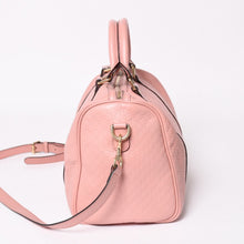 Load image into Gallery viewer, 極美品 GUCCI グッチ ショルダーバッグ ミニボストン 2WAY マイクログッチシマ ピンク シマレザー 449646 中古 4a003451