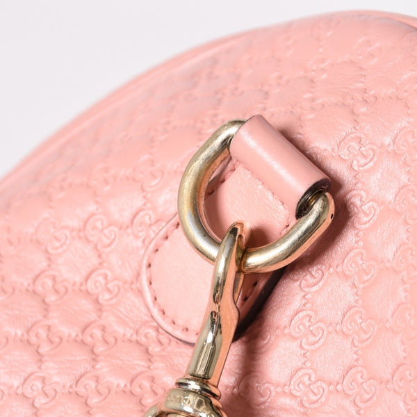 Very Good Condition GUCCI Gucci Shoulder Bag Mini Boston 2WAY Micro Gucci Shima Pink Shima Leather 449646 Used 4a003451
