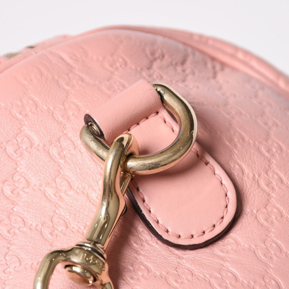 Very Good Condition GUCCI Gucci Shoulder Bag Mini Boston 2WAY Micro Gucci Shima Pink Shima Leather 449646 Used 4a003451