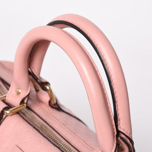 Very Good Condition GUCCI Gucci Shoulder Bag Mini Boston 2WAY Micro Gucci Shima Pink Shima Leather 449646 Used 4a003451