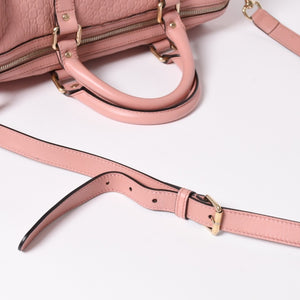 Very Good Condition GUCCI Gucci Shoulder Bag Mini Boston 2WAY Micro Gucci Shima Pink Shima Leather 449646 Used 4a003451