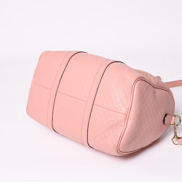 Very Good Condition GUCCI Gucci Shoulder Bag Mini Boston 2WAY Micro Gucci Shima Pink Shima Leather 449646 Used 4a003451