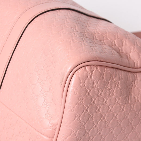 Very Good Condition GUCCI Gucci Shoulder Bag Mini Boston 2WAY Micro Gucci Shima Pink Shima Leather 449646 Used 4a003451