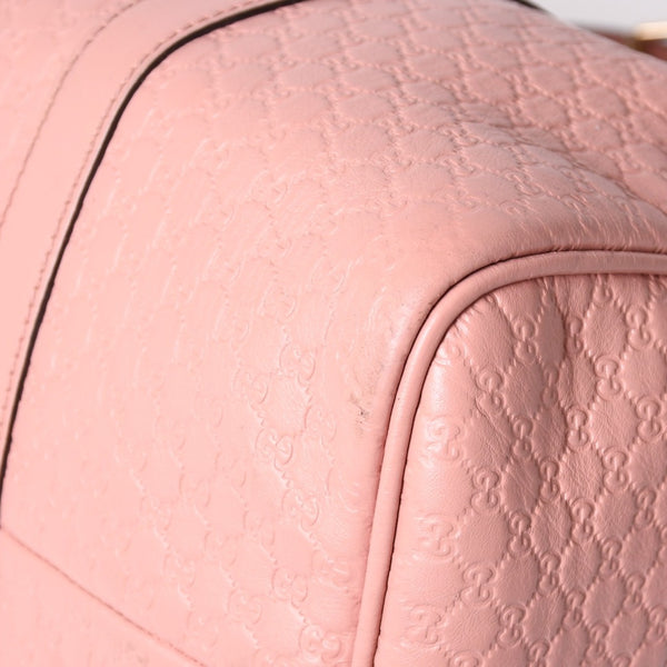 Very Good Condition GUCCI Gucci Shoulder Bag Mini Boston 2WAY Micro Gucci Shima Pink Shima Leather 449646 Used 4a003451