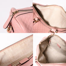 Load image into Gallery viewer, 極美品 GUCCI グッチ ショルダーバッグ ミニボストン 2WAY マイクログッチシマ ピンク シマレザー 449646 中古 4a003451