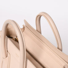 Load image into Gallery viewer, CELINE セリーヌ ハンドバッグ ショルダーバッグ ラゲージ ナノショッパー U-CU-0189 ベージュ ゴールド金具 美品 中古 4a003698