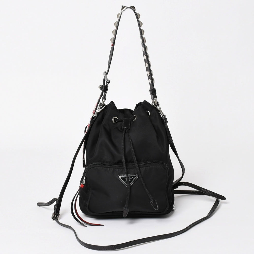 極美品 PRADA プラダ 2WAY バッグ Hand Bag ハンドバッグ Shoulder Bag ショルダーバッグ デュエットバケットバッグ 中古 4a003700